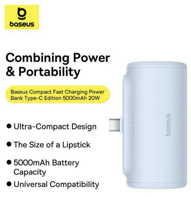 Повербанк Baseus Compact 4900 mAh 20W Type-C Киев - изображение 3