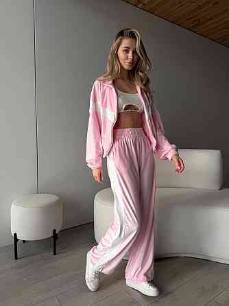 Женский стильный повседневный костюм двойка велюр спорт Барби, 44/46 Одесса