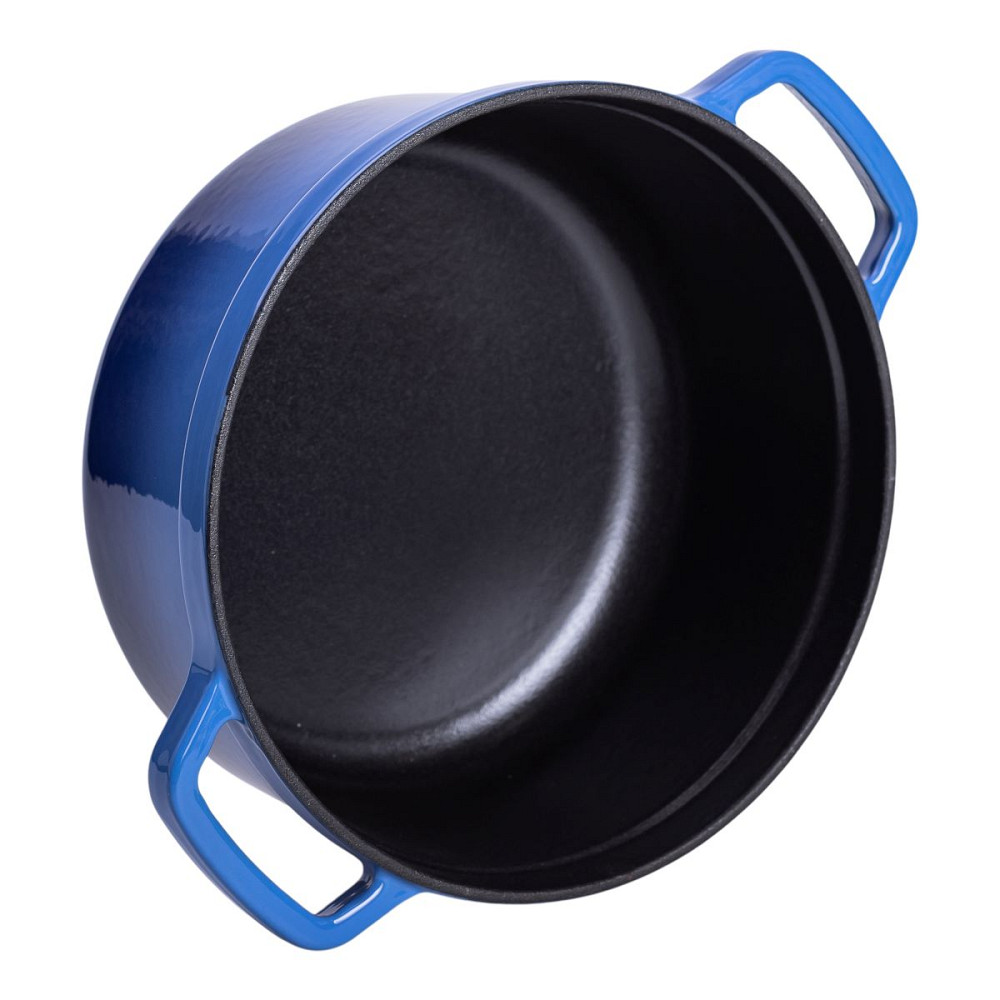 Каструля чавунна емальована 3 л з кришкою Ø24 см Синя HP-1-3BL Коломыя - изображение 2