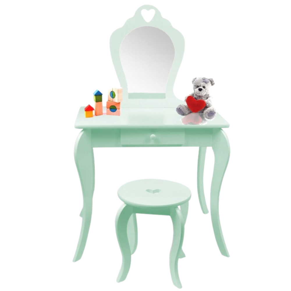 Дитячий туалетний столик Chomik ELSA з дзеркалом + стілець бірюзовий Київ - фото 3
