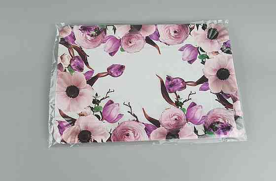 Тарілки святкові паперові 15 * 22 см "No 5" Фіолетовий квітковий візерунок 10 шт (1 пачка) Харків