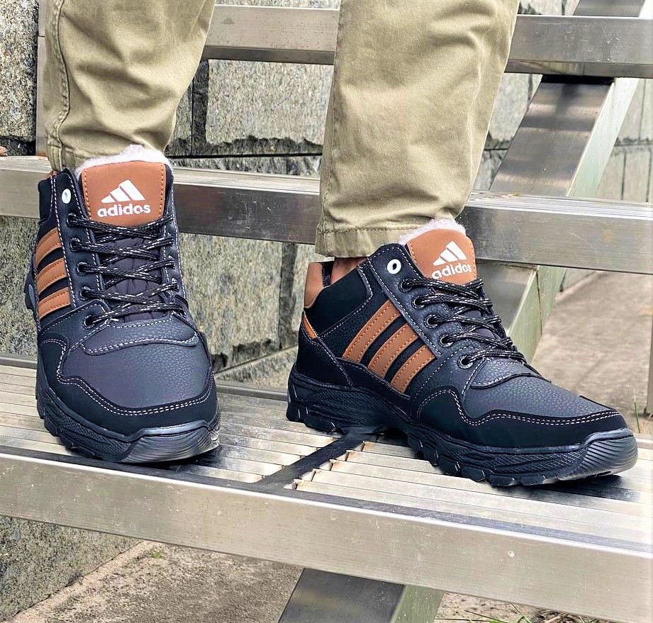 Зимние Кроссовки Adidas Мужские Ботинки с Мехом Чёрные Адидас (размеры: 40,41) Видео Обзор Днепр - изображение 3