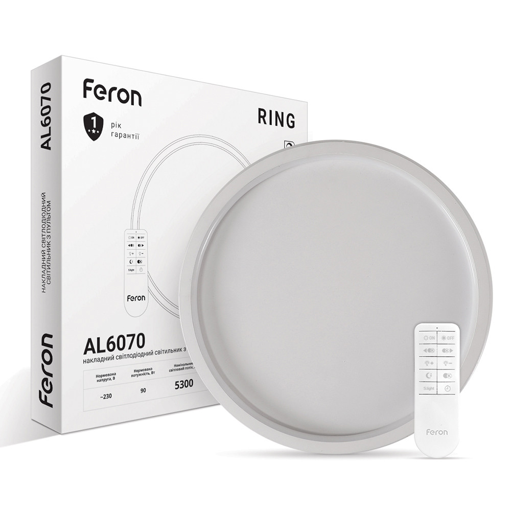Світлодіодна накладна люстра Feron AL6070 RING 90Вт білий Харків - фото 1
