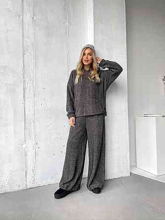 Женский теплый уютный костюм двойка из альпаки Черный, 46/48 Одесса