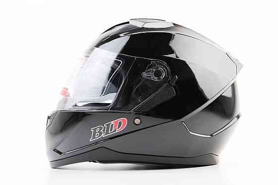 Шолом інтеграл, закритий (сертифікація DOT)+відкидні окуляри BLD-M67 М (57-58см), ЧОРНИЙ глянець Киев