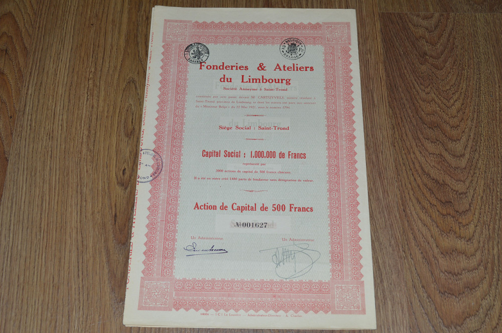 Акция. Бельгия. 1921 год №001627 (85) Полтава - изображение 1