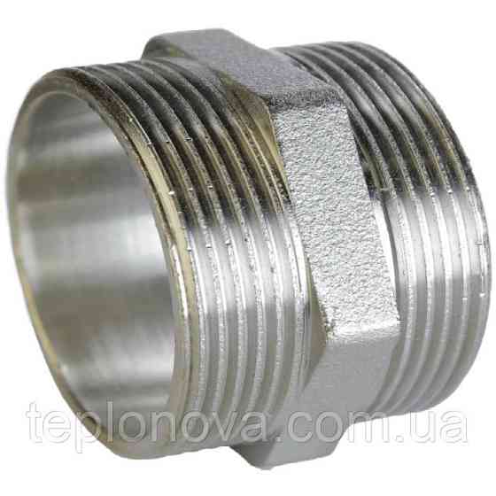 Ниппель никелированный 1 1/4″НР х 1 1/4″НР штампованный А0516А(нк) VA Черновцы