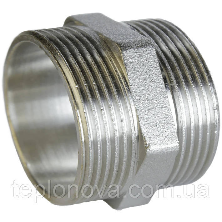 Ниппель никелированный 1 1/4″НР х 1 1/4″НР штампованный А0516А(нк) VA Черновцы - изображение 1