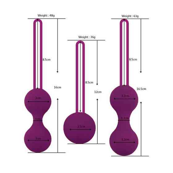 Набор силиконовых вагинальных шариков 3 шт. - Фиолетовый Винница