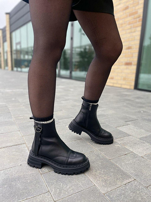 Olli Жіночі черевики OLLI чорні натуральна шкіра з хутром висота 15см (K-46-Астра 5290) 37р.38р Коломыя - изображение 7