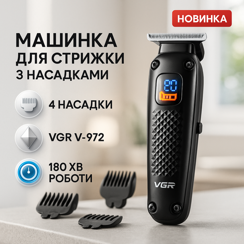 Машинка для стрижки волос с мотором, Беспроводная машинка для стрижки для дома Триммер висков VF-68 Киев - изображение 19