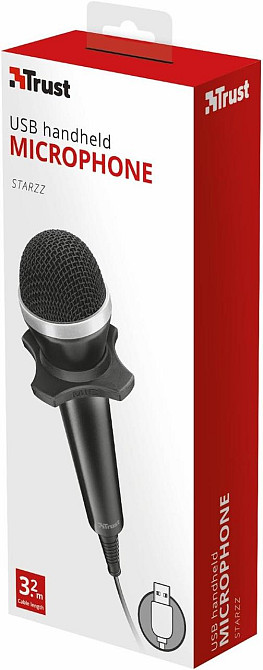 Микрофон Trust Starzz USB для ПК и ноутбука проводной, черный, кабель 3.2м для записи голоса, пения, игр Киев - изображение 6