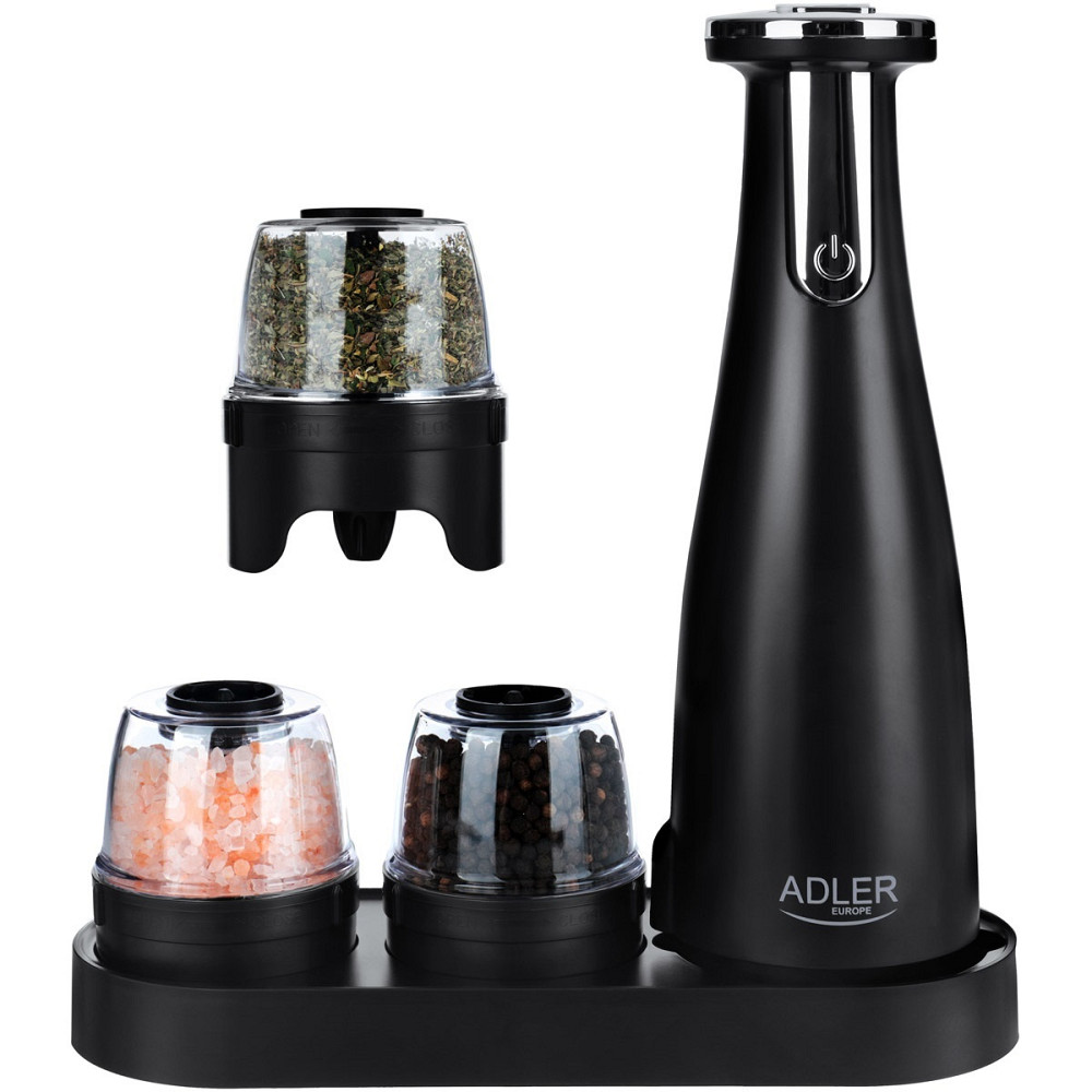 Млинок для спецій Adler AD 4449 black електричний/150мл/керамічні жорна/USB-C/3 змінні млинки/чорний Винница - изображение 1