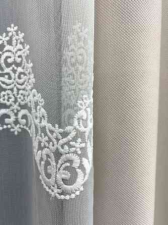 Комплект штор VR-Textil рогожка преміум TERRA LUXE 150х270 2шт і Тюль 500х270 1859ш-1706т Попелястий з молочним 71-186/4 Київ