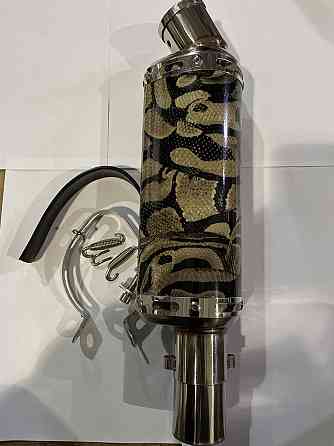 Глушитель (тюнинг) 235*88mm, креп. Ø48mm (нержавейка, овал, карбон серый, прямоток) Мукачево