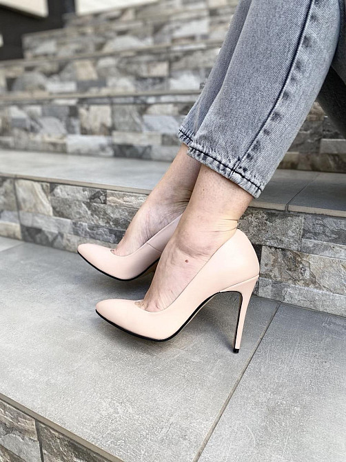 Туфлі жіночі M-LUX пудра натуральна шкіра каблук 10 см (91020) Коломыя - изображение 10