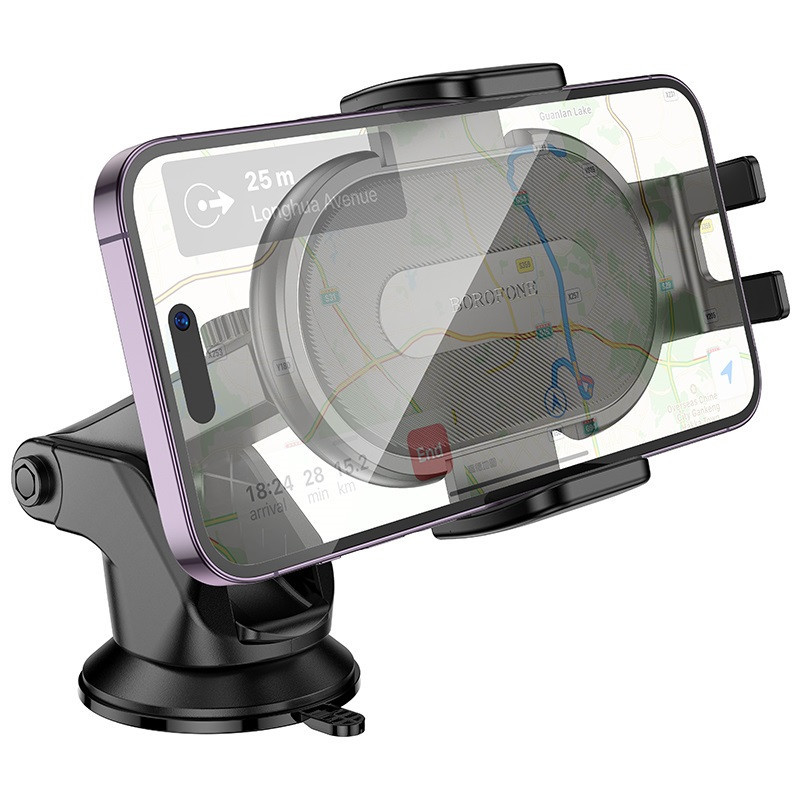 Автотримач для телефона BOROFONE BH134 Rio push-type car holder (center console) Black Киев - изображение 4