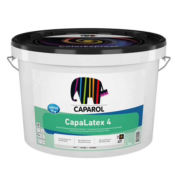 Універсальна інтер'єрна латексна фарба Caparol XUA CapaLatex 4 B3 прозорий 9.4 л Київ - фото 1