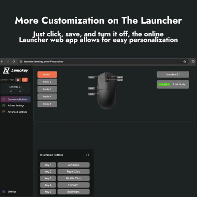 Мишка Lemokey G1 USB-A/USB-C/Wireless 8K Black (G1-A1) Вінниця - фото 8