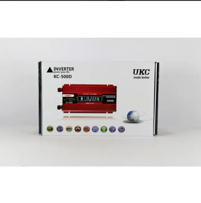 Автомобільний інвертор KC-500D 500W 12V із LCD дисплеєм, перетворювач 12V–220V із захистом Одеса - фото 7