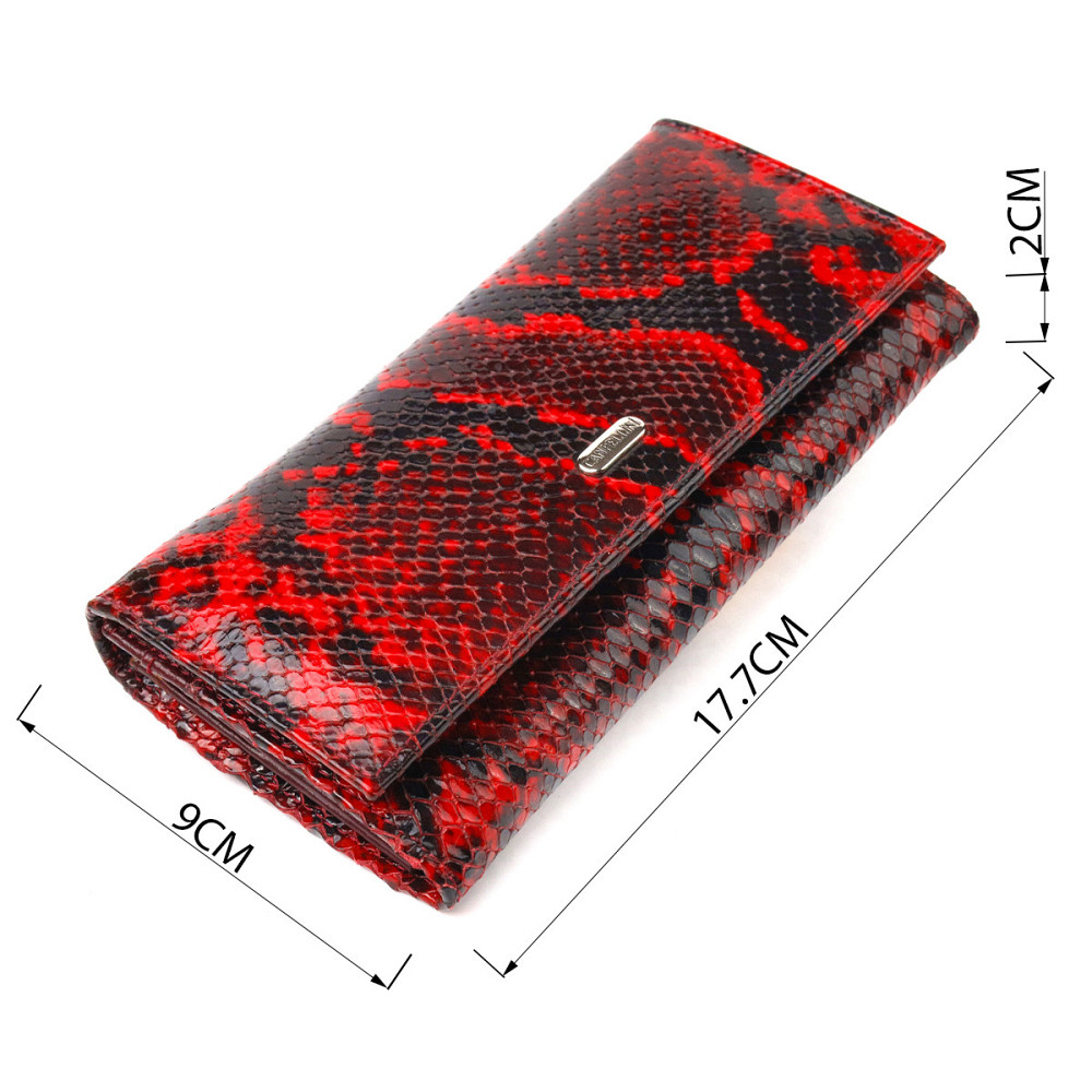 Интересный женский кошелек из натуральной лакированной кожи с тиснением под змею CANPELLINI 21656 Разноцветный Киев - изображение 3