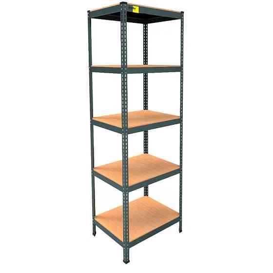 Металлический стеллаж Emby Light Series (размер 2100х600x450мм) 5 полок ДСП до 100кг Черный Винница