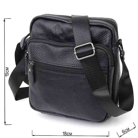 Сумка чоловіча Vintage 20678 шкіряна Чорний Київ