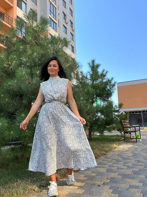 Сукня жіноча INDIGO BLUE 024569 довге без рукавів комір стійка сіра, сірий, L Київ - фото 13