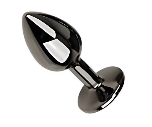 Анальна пробка з кристалом EGZO - Dark Gray Round Plug Pink, size S Sex Aura Київ - фото 4