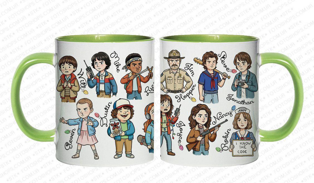 ☕ Чашка з головними героями серіалу «Дивні дива» (Stranger Things) Одеса - фото 1
