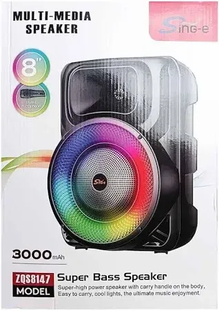 Портативна акустична система з Bluetooth, караоке, FM, USB, AUX, підсвічуванням та пультом ДУ Одеса - фото 4