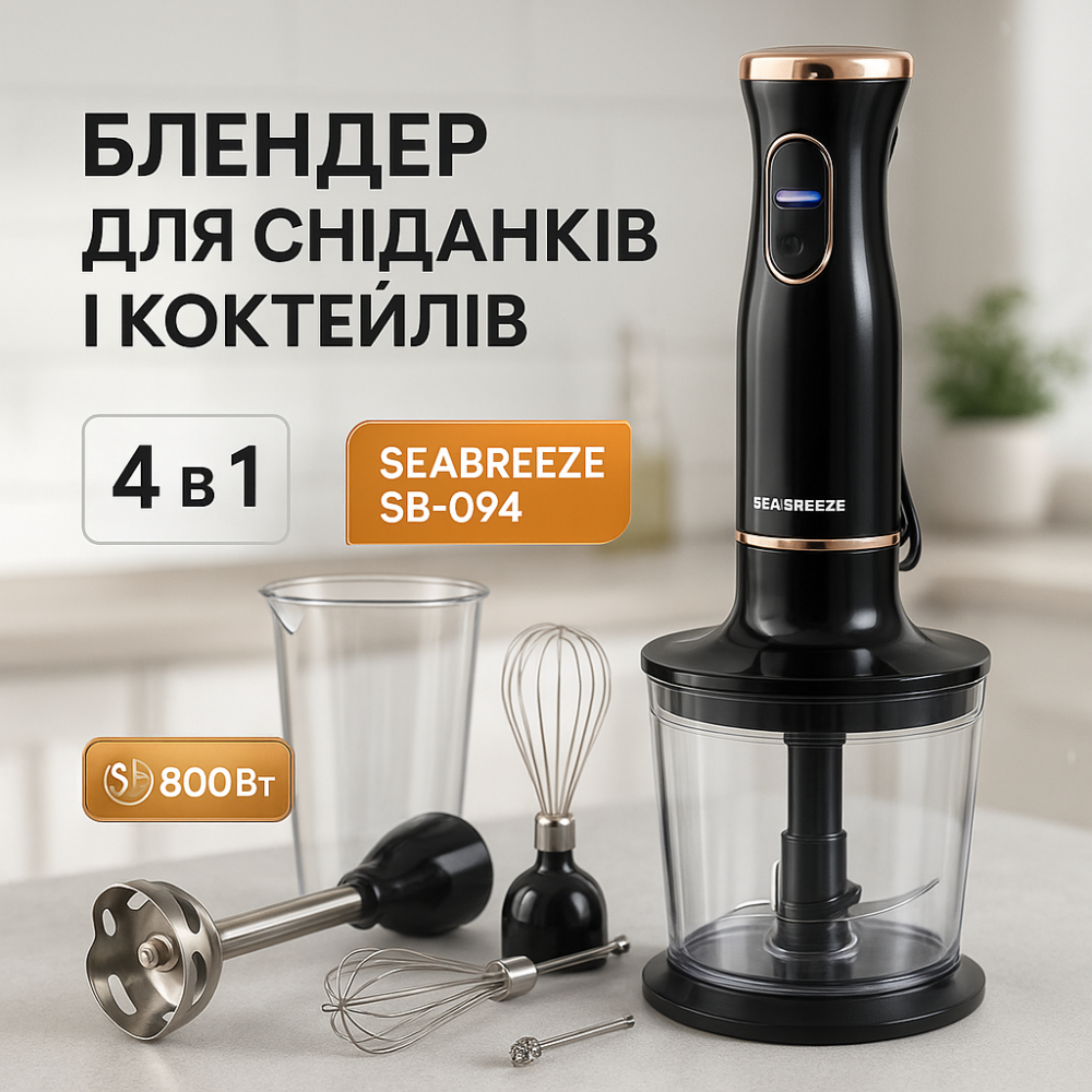 Стаціонарний блендер для кухні зі скляною чашею SeaBreeze, Блендер з переносною чашею EX-87 Львів - фото 11