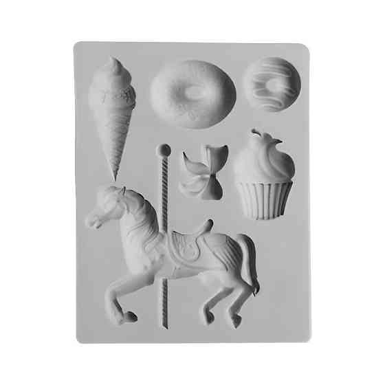 Молд кондитерский Лошадь и сладости 105 на 85 мм серый Киев