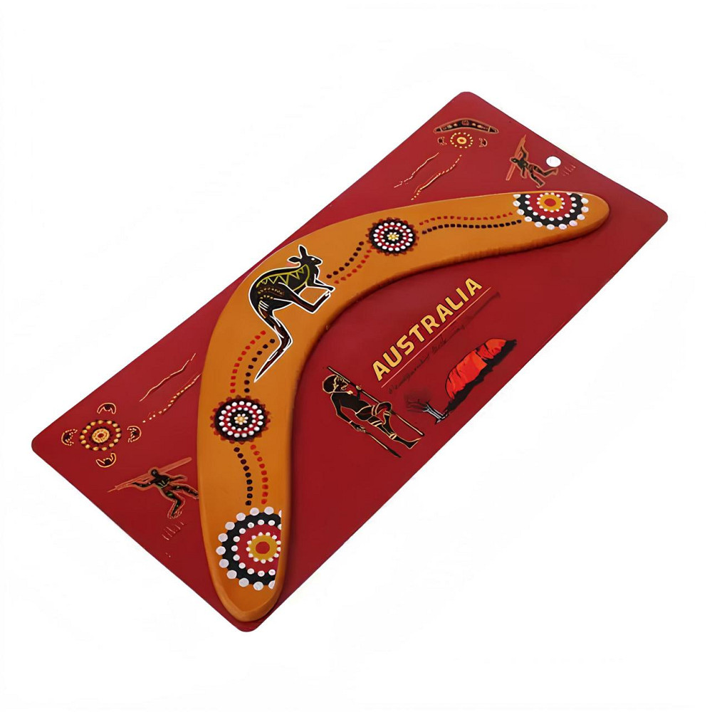 Дерев’яний бумеранг RESTEQ з липи 33×14 см — розписний бумеранг, що повертається, з натурального дерева для активного відпочинку Київ - фото 4