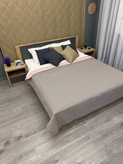 Покрывало двустороннее Decorator Microfiber ромб 210х215 см какао с розовым (85-129) Киев - изображение 4