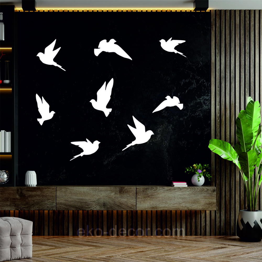 Декоративное настенное Панно «Птичка» Декор на стену(цена за 1шт) 30*21 см, Белый Киев - изображение 2