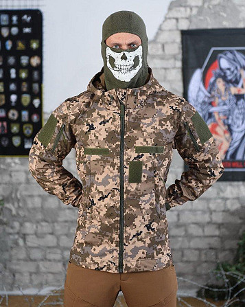 Тактическая курточка софтшел пиксель мужская ВСУ XL Киев - изображение 10