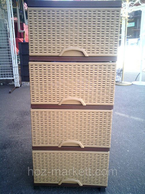 Комод пластиковий на 4 ящики elif ротанг Туреччина Харків - фото 5