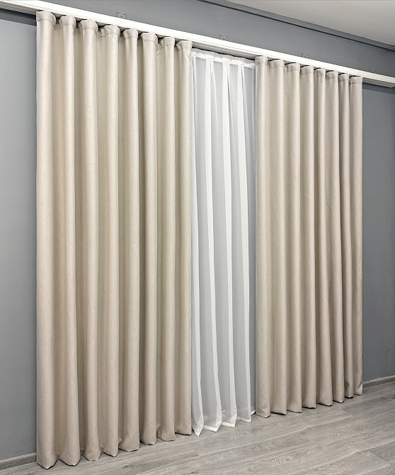 Комплект штор VR-Textil Блекаут двосторонній Scandi № 1904ш Бежевий 200х270 см 2 шт (32-263) Київ - фото 4