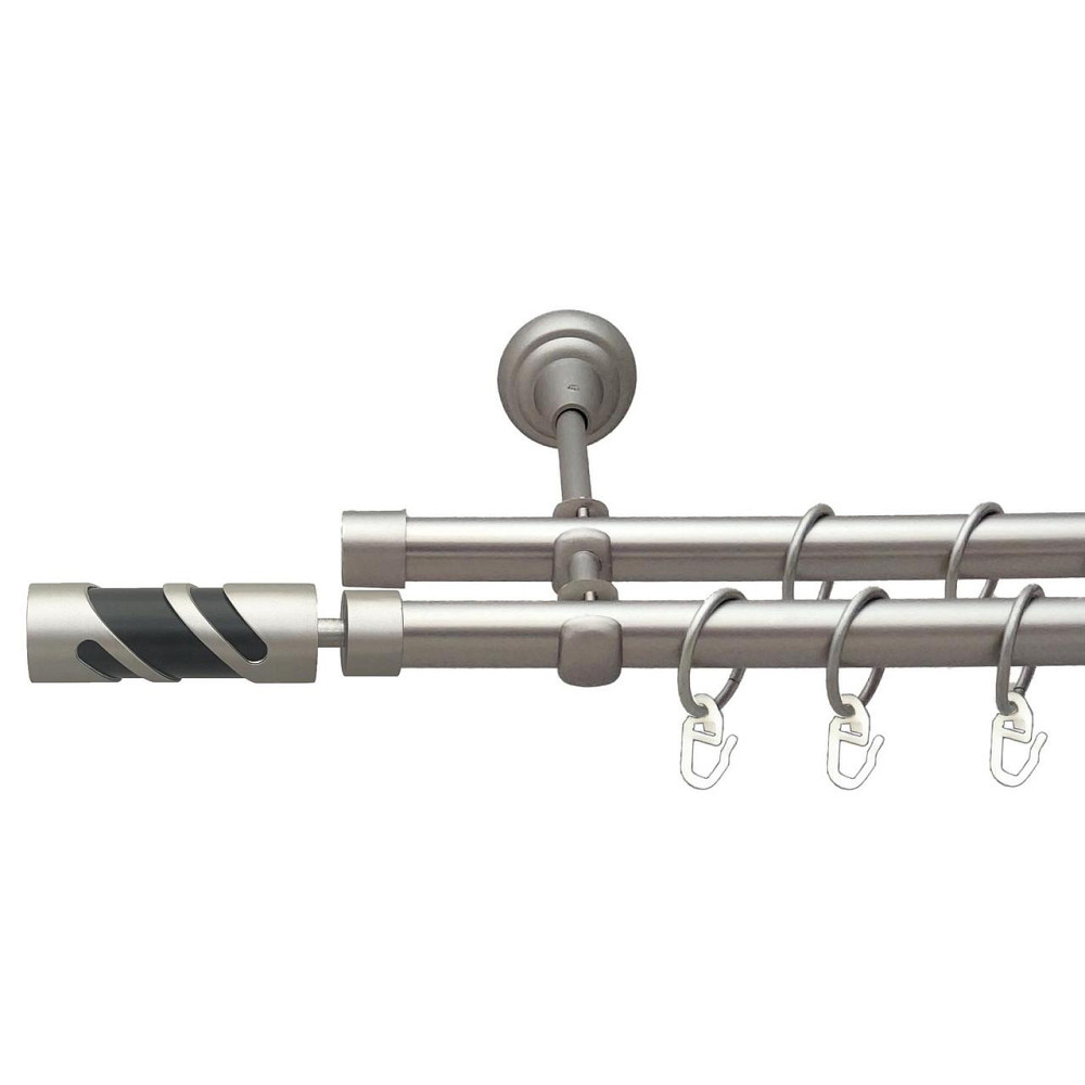 Карниз Orvit Сієна металевий дворядний відкритий гладка труба кільце металеве Сатин 19\19 мм 240 см (00-00027433) Львів - фото 1