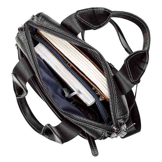 Сумка мужская SHVIGEL 11121 кожаная Черная Киев