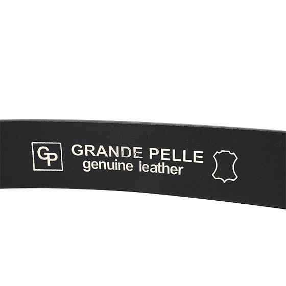 Стильний ремінь для чоловіків з натуральної шкіри GRANDE PELLE 11675 Чорний Київ