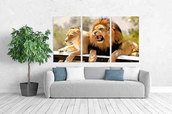 Модульная картина в гостиную / спальню  Закохана пара Левів    ART-247_3A 70х130 см Киев