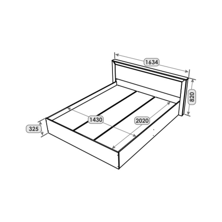 Ліжко двоспальне Еверест Нордік-1400 (підйомний механізм) 140х200 см Графіт + Дуб крафт золотий (DTM-5554) Львів - фото 9
