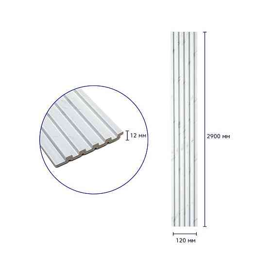 Рейка декоративная PS 2900х120х12мм Белый мрамор SW-00002134 Киев