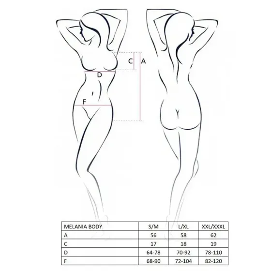 Боді Passion MELANIA BODY S/M, black Львів