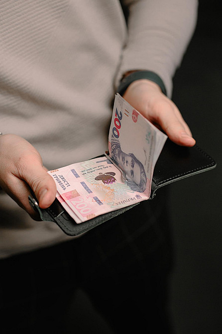 Затискач для купюр із натуральної гладкої шкіри SR012 (Чорний) Суми - фото 5