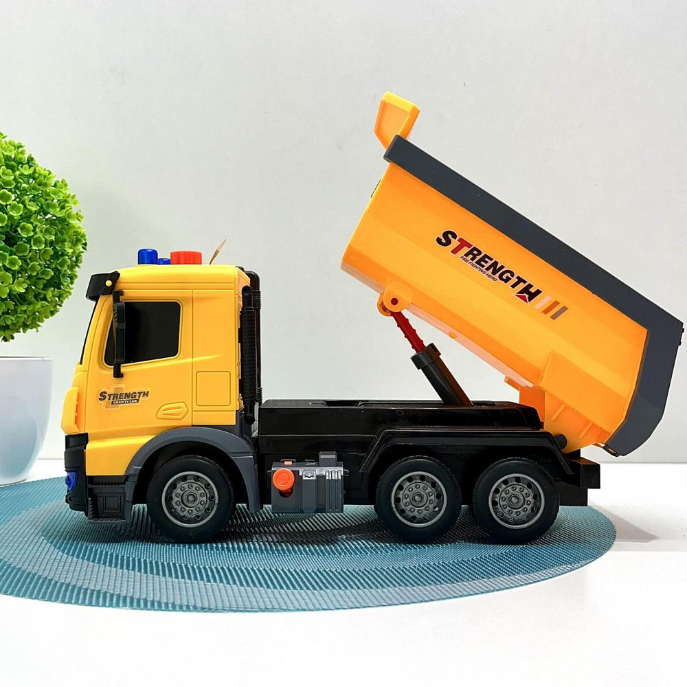 Спецтехніка машинка Самоскид світло звук інерційний механізм рухомий кузов Жовтий (687-54C) Чернігів - фото 8