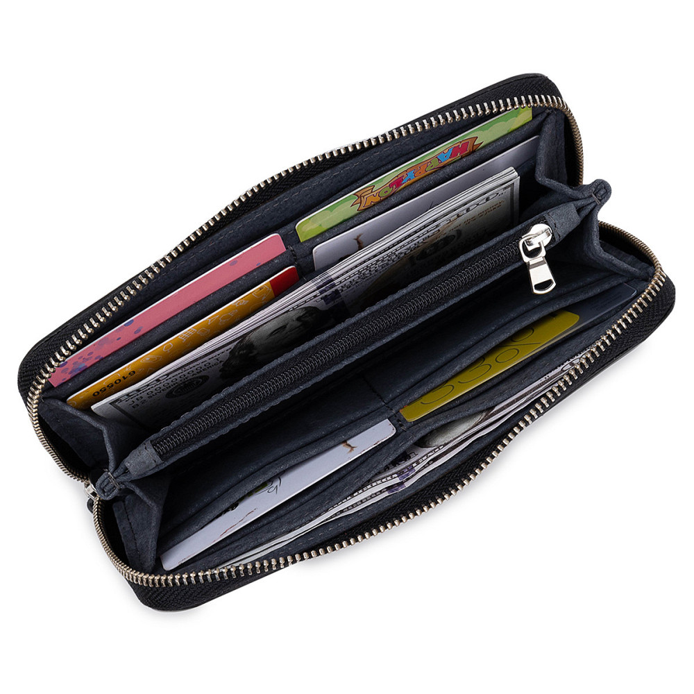 Шкіряний жіночий гаманець на блискавці GRANDE PELLE 11562 Чорний Київ - фото 7