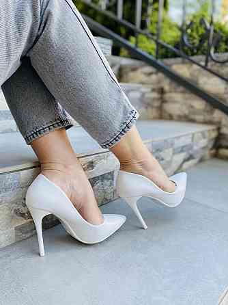 Туфлі жіночі SMALL SWAN білі еко-шкіра каблук 10см 38р.-24.5см. (HS83-2) Коломыя